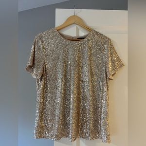Banana Republic Sequin Scoop-Neck Top